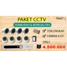 [PAKET 2] PAKET CCTV TERLENGKAP SIAP PASANG 8 CHANNEL 2MP 1080P HD TERMURAH