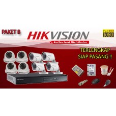[PAKET B] PAKET CCTV TERLENGKAP SIAP PASANG  HIKVISION 8 CHANNEL 2MP 1080P HD TERMURAH